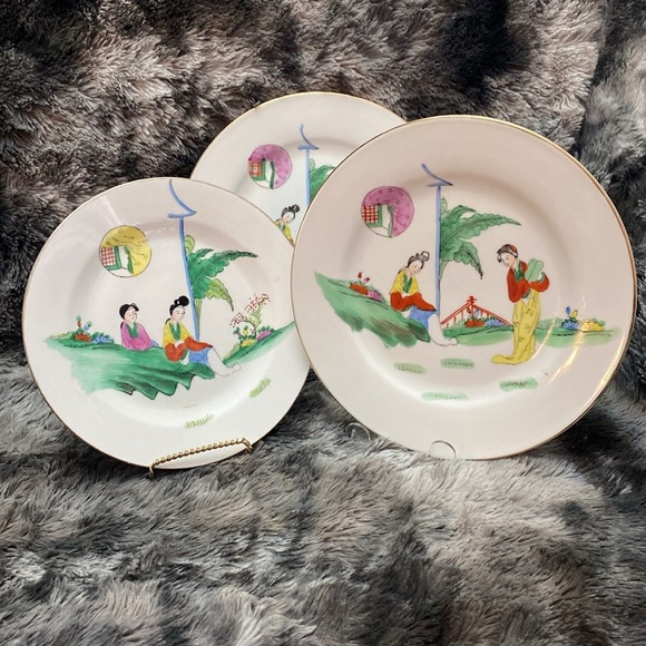 3 Antique Chinese Hand painted porcelain plates - Picture 11 of 16